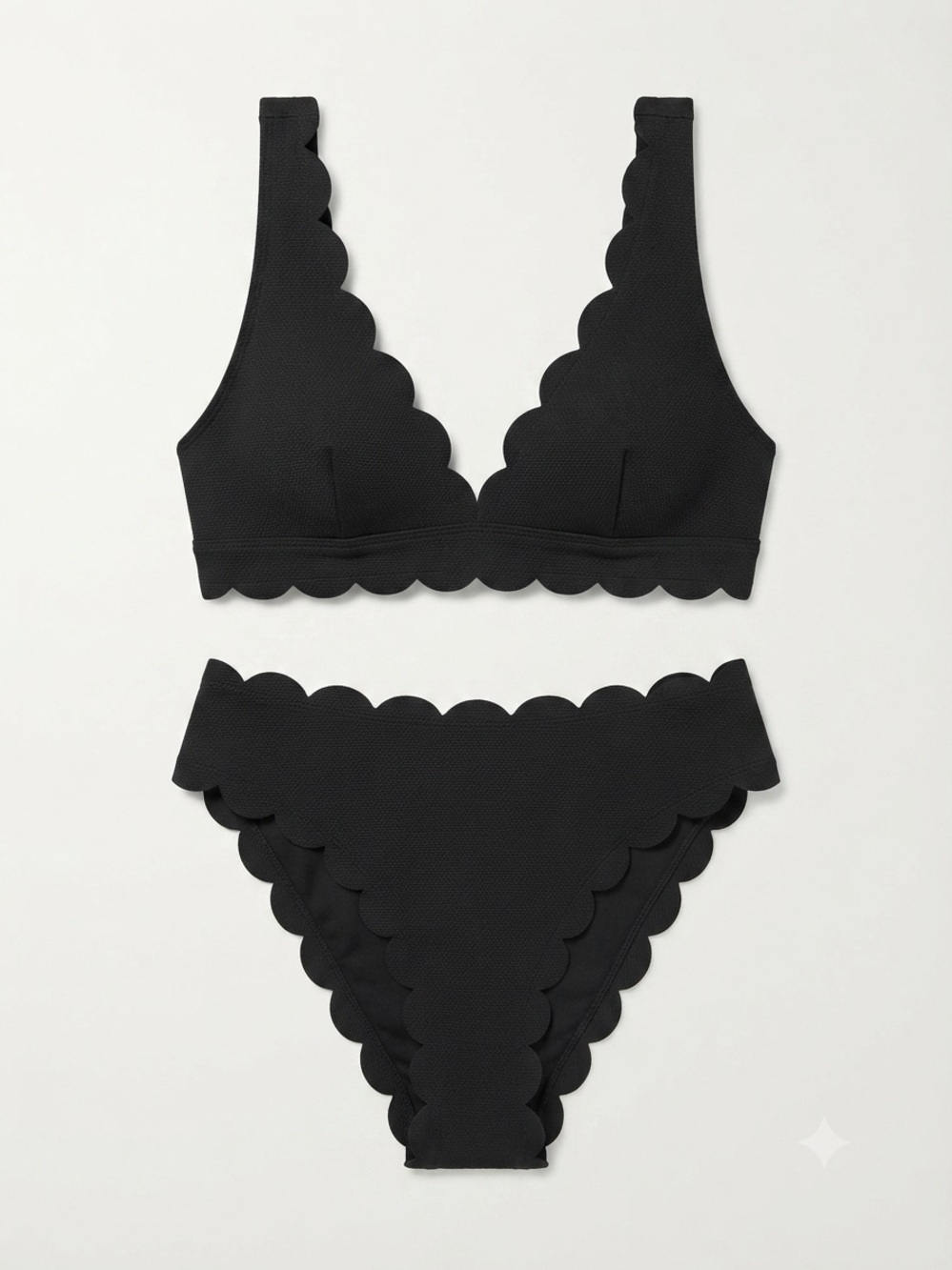 Victoria Secret Scalloped Black SWIM Bikini Set